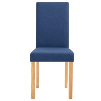 vidaXL Dining Chairs 4 pcs Blue Fabric