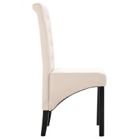 vidaXL Dining Chairs 2 pcs Cream Fabric