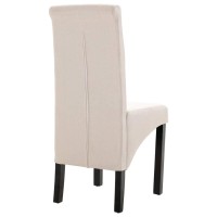 vidaXL Dining Chairs 2 pcs Cream Fabric