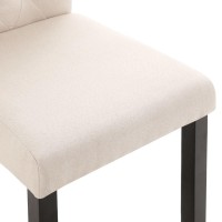 vidaXL Dining Chairs 2 pcs Cream Fabric