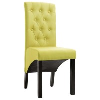 vidaXL Dining Chairs 2 pcs Green Fabric