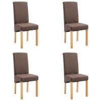 Vidaxl Dining Chairs 4 Pcs Brown Fabric