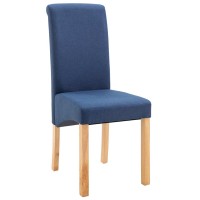 vidaXL Dining Chairs 2 pcs Blue Fabric