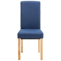 vidaXL Dining Chairs 2 pcs Blue Fabric