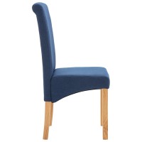 vidaXL Dining Chairs 2 pcs Blue Fabric