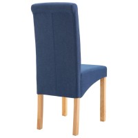 vidaXL Dining Chairs 2 pcs Blue Fabric