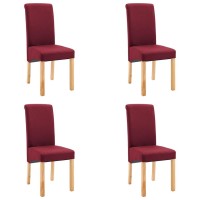 Vidaxl Dining Chairs 4 Pcs Red Fabric
