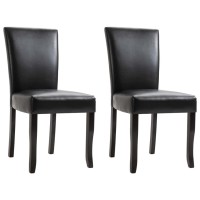 vidaXL Dining Chairs 2 pcs Black Faux Leather