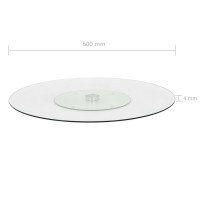 vidaXL Rotating Serving Plate Transparent 23.6