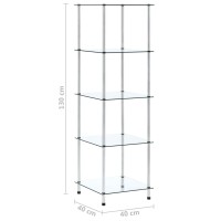 vidaXL 5-Tier Shelf Transparent 15.7