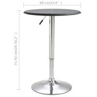 vidaXL Bar Table Black 脴23.6