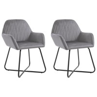 Vidaxl Dining Chairs 2 Pcs Gray Velvet