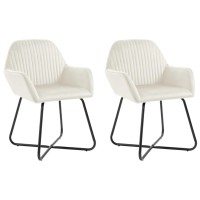 Vidaxl Dining Chairs 2 Pcs Cream Velvet