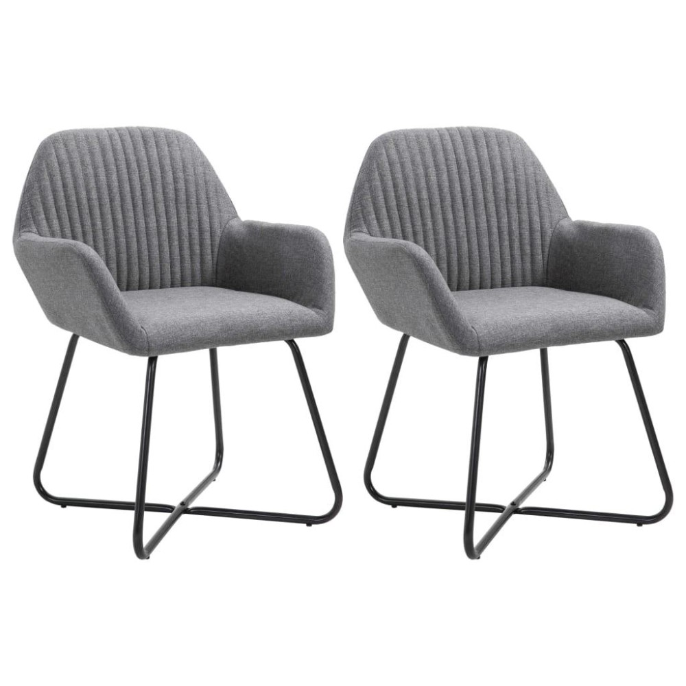 Vidaxl Dining Chairs 2 Pcs Dark Gray Fabric