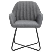 Vidaxl Dining Chairs 2 Pcs Dark Gray Fabric