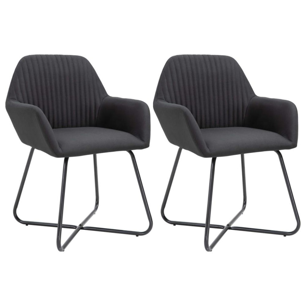 Vidaxl Dining Chairs 2 Pcs Black Fabric