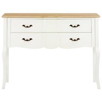 Vidaxl Sideboard White And Brown 43.3X11.8X33.5 Solid Wood