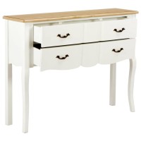 Vidaxl Sideboard White And Brown 43.3X11.8X33.5 Solid Wood