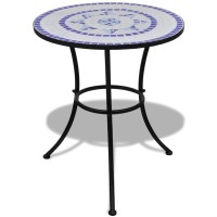 vidaXL 3 Piece Bistro Set Ceramic Tile Blue and White