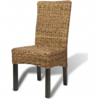 vidaXL Dining Chairs 4 pcs Abaca and Solid Mango Wood