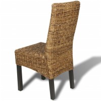 vidaXL Dining Chairs 4 pcs Abaca and Solid Mango Wood