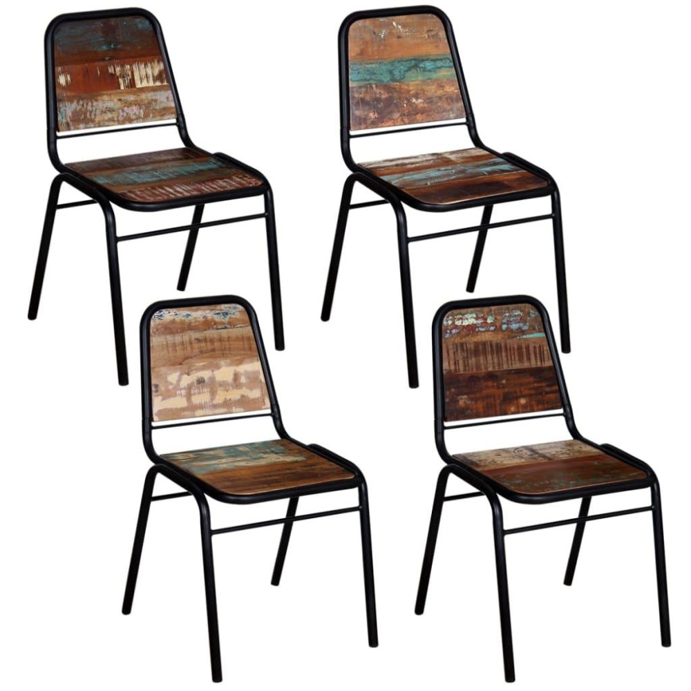 vidaXL Dining Chairs 4 pcs Solid Reclaimed Wood