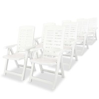 vidaXL 9 Piece Patio Dining Set Plastic White