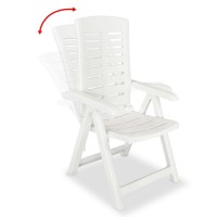 vidaXL 9 Piece Patio Dining Set Plastic White