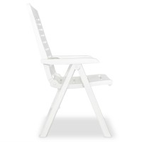 vidaXL 9 Piece Patio Dining Set Plastic White