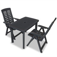 Vidaxl 3 Piece Bistro Set Plastic Anthracite