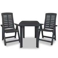 Vidaxl 3 Piece Bistro Set Plastic Anthracite