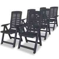 vidaXL 7 Piece Patio Dining Set Plastic Anthracite