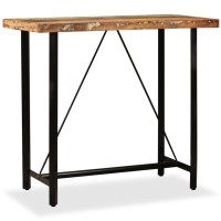 vidaXL Bar Set 5 Pieces Solid Reclaimed Wood and Genuine Leather