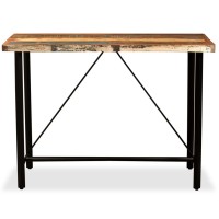 vidaXL Bar Set 5 Pieces Solid Reclaimed Wood and Genuine Leather