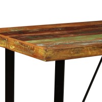 vidaXL Bar Set 5 Pieces Solid Reclaimed Wood and Genuine Leather