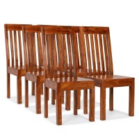 vidaXL Dining Chairs 6 pcs Solid Wood with Sheesham Finish Modern