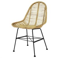 vidaXL Dining Chairs 6 pcs Natural Rattan