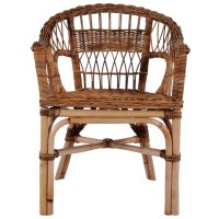 vidaXL Patio Chairs 4 pcs Natural Rattan Brown