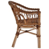 vidaXL Patio Chairs 4 pcs Natural Rattan Brown