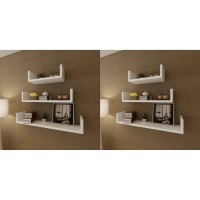 vidaXL Wall Shelves 6 pcs White