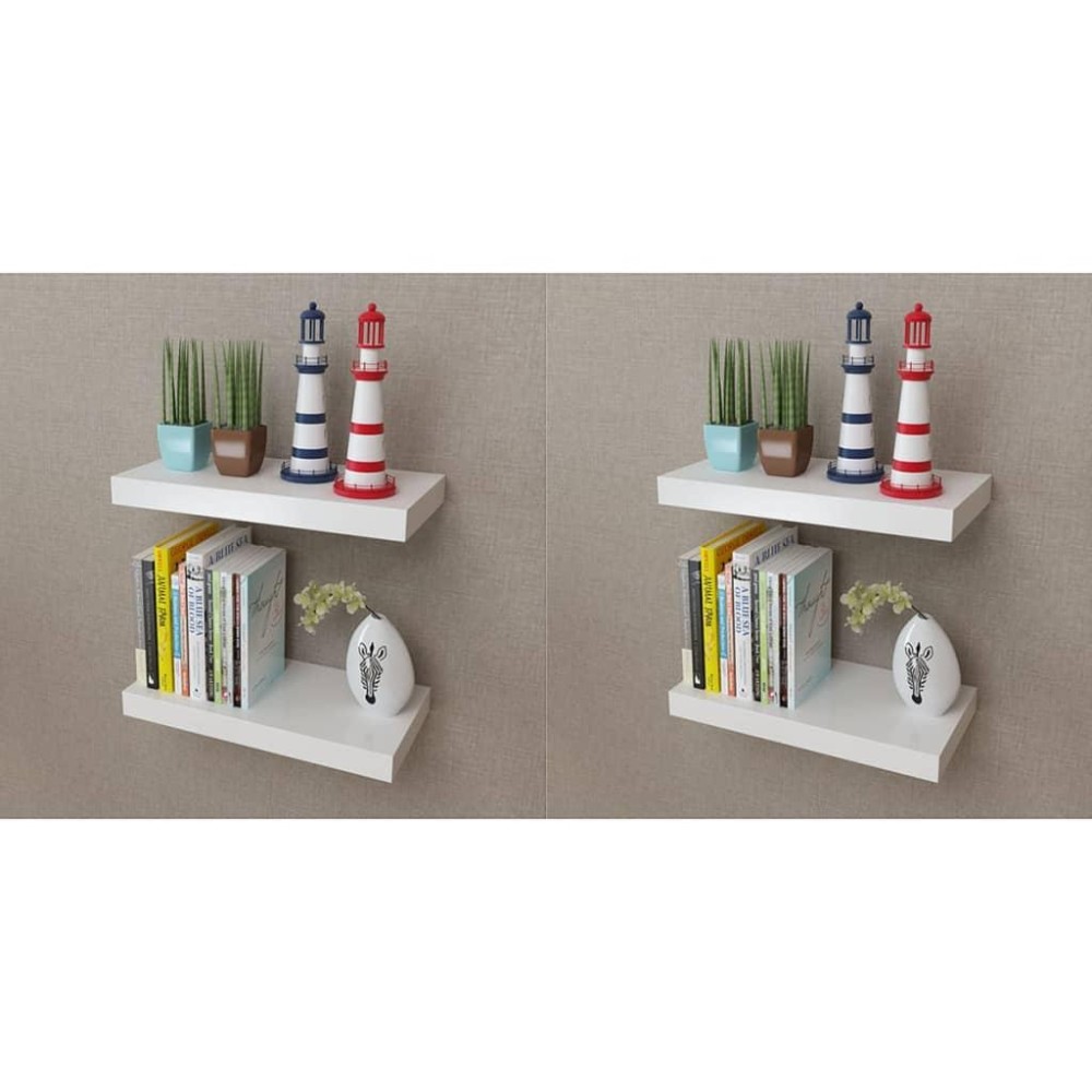 vidaXL Wall Shelves 4 pcs White 15.7