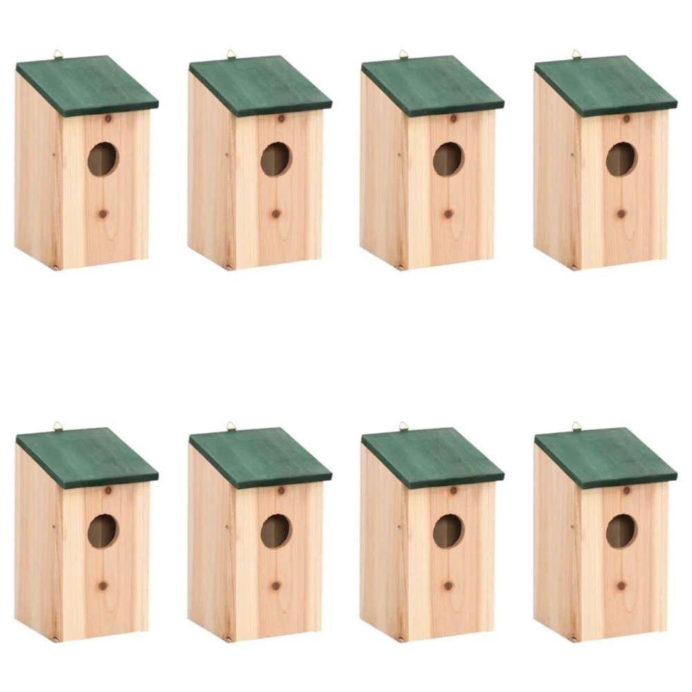 vidaXL Bird Houses 8 pcs Wood 4.7