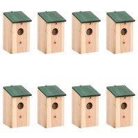 vidaXL Bird Houses 8 pcs Wood 4.7