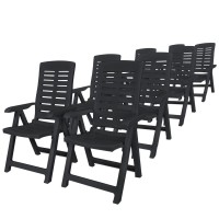 vidaXL 9 Piece Patio Dining Set Plastic Anthracite