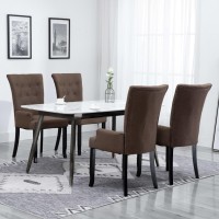 Vidaxl Dining Chairs With Armrests 4 Pcs Brown Fabric