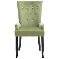 vidaXL Dining Chair with Armrests 4 pcs Light Green Velvet