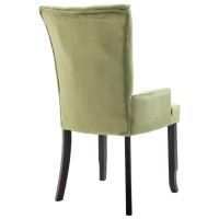 vidaXL Dining Chair with Armrests 4 pcs Light Green Velvet