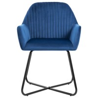 Vidaxl Dining Chairs 4 Pcs Blue Velvet