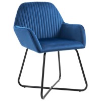 vidaXL Dining Chairs 6 pcs Blue Velvet