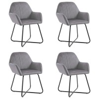 Vidaxl Dining Chairs 4 Pcs Gray Velvet